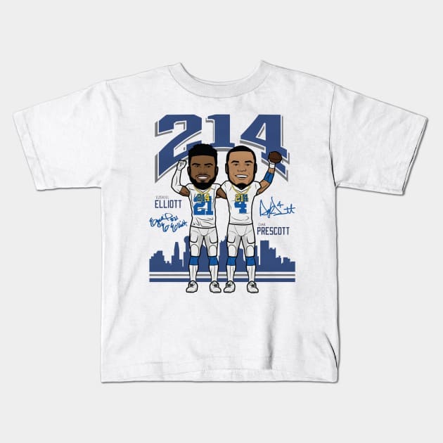 Ezekiel Elliott & Dak Prescott Dallas Chain Kids T-Shirt by Buya_Hamkac